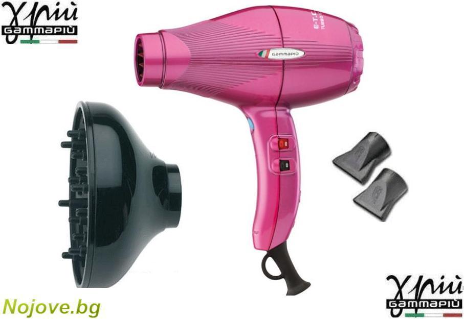 Gamma Piu ETC Light L Professional hairdryer - Tormalionic, Pink, Професионален сешоар за коса, компактен и мощен, тегло: 390 гр, мощност: 2100 W, ГамаПю Италия